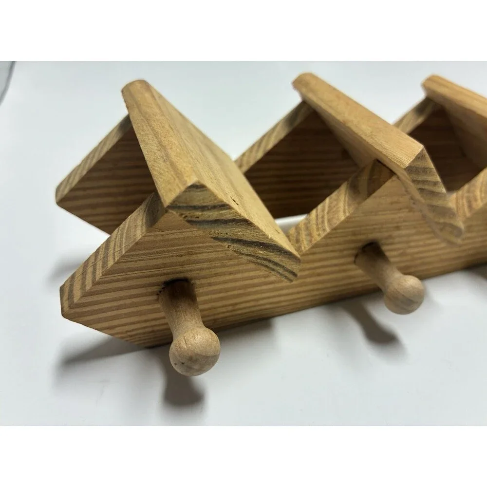 Farmhouse Style Stair Wall Mounted Knick Knack Shelf With Pegs